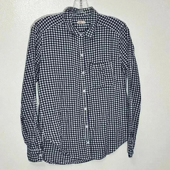 HOLLISTER Navy and off white top | size small - Picture 1 of 4